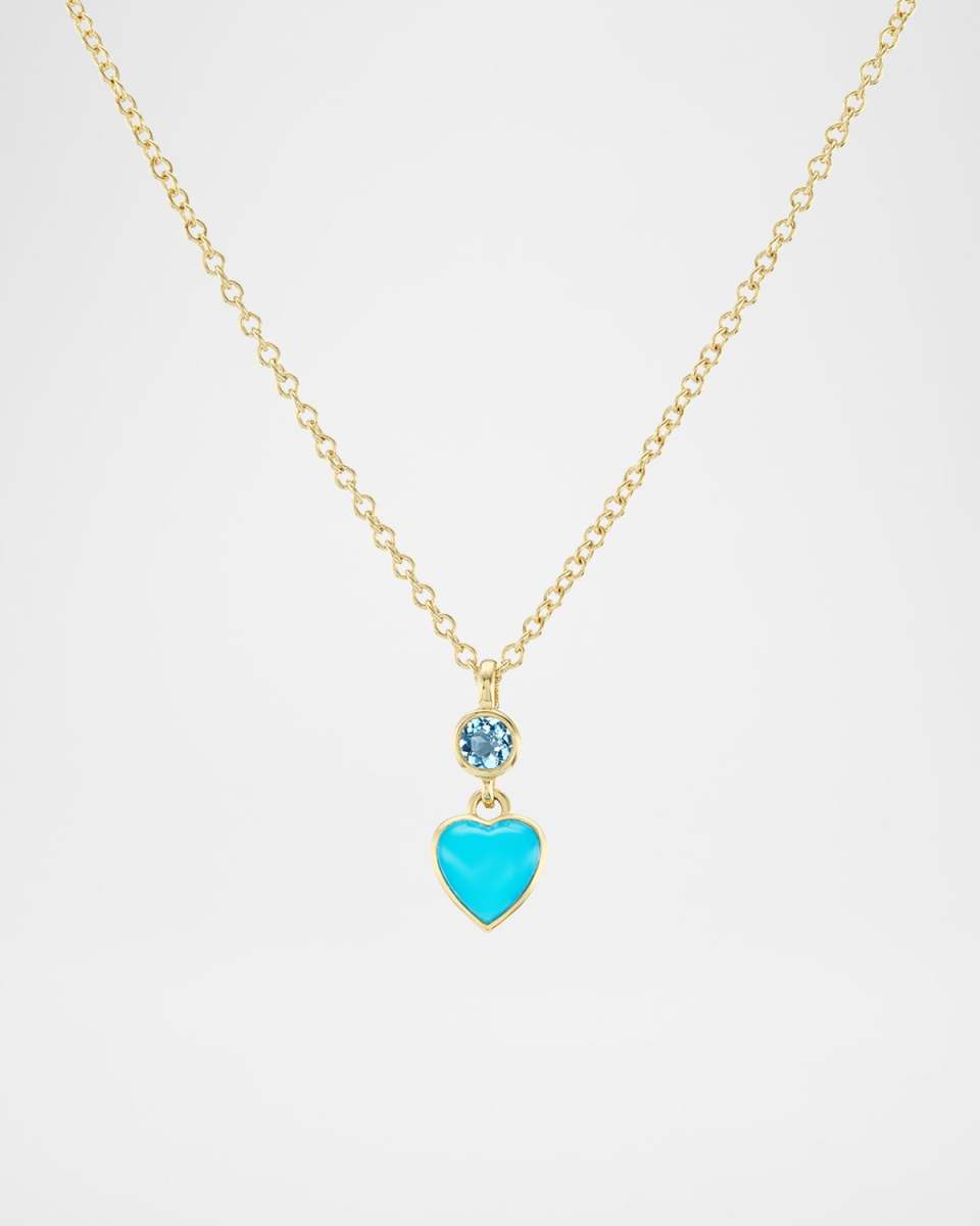 18K Blue Heart Necklace